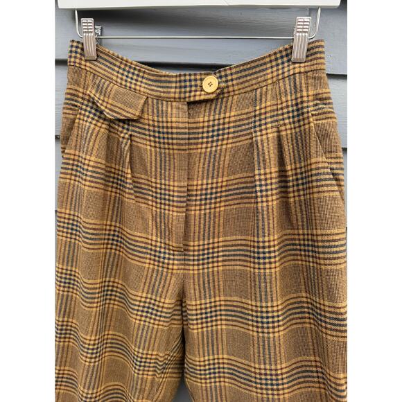NANUSHKA Mitsu Cropped Plaid Wool Blend Trousers Small S - Picture 6 of 9